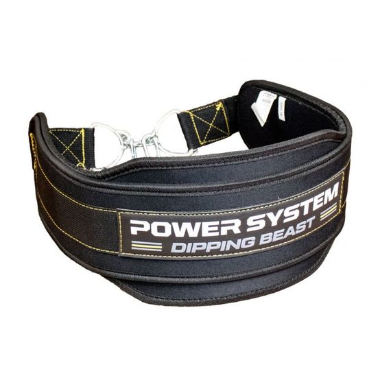 Пояс для обтяжень з ланцюгом Power System PS-3860 Dipping Beast неопреновий Black/Yellow | Зображення 1