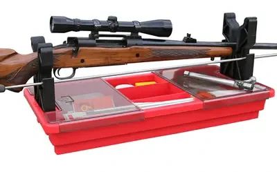 Підставка MTM Portable Rifle Maintenance Center для чищення зброї (з органайзером). Колір - червоний | Зображення 1