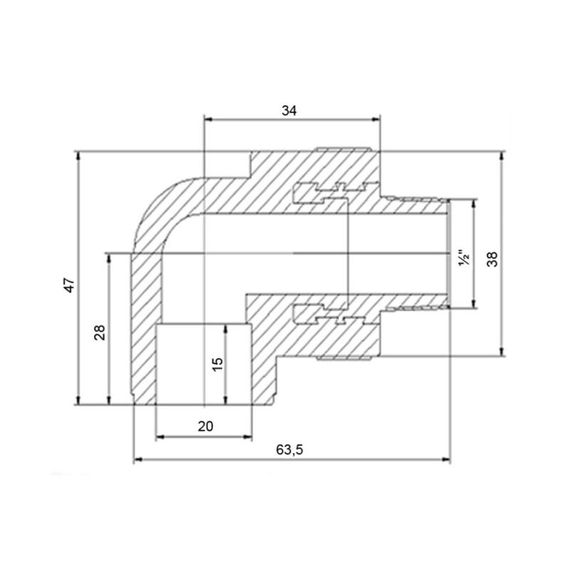 Кутник PPR Blue Ocean 20х1/2", 90° ЗР SD00009984 | Зображення 1