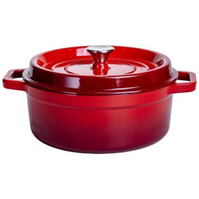 Кокотниця чавунна емальована 5,5 л, червоний Yiwu HP-FLG-5 RED
