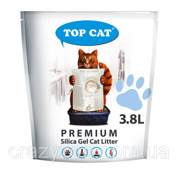 Наполнитель для кошачьего туалета Top Cat Premium силикагелевый 3.8 л 480095