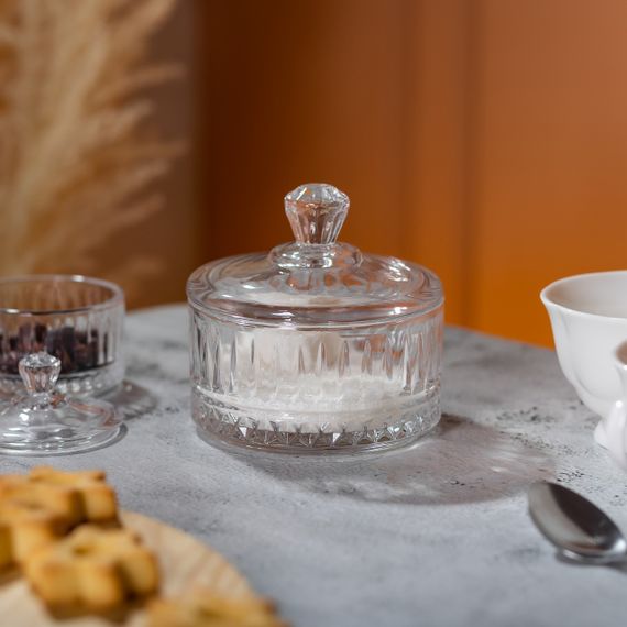 Цукерниця з кришкою скляна Ø 10 см кругла HP-YH-72 | Зображення 4