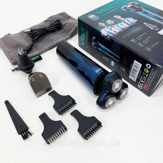 Професійна електробритва з насадками VGR, Професійна бритва з акумулятором, Хороша бритва портативна JN-76 | Зображення 2