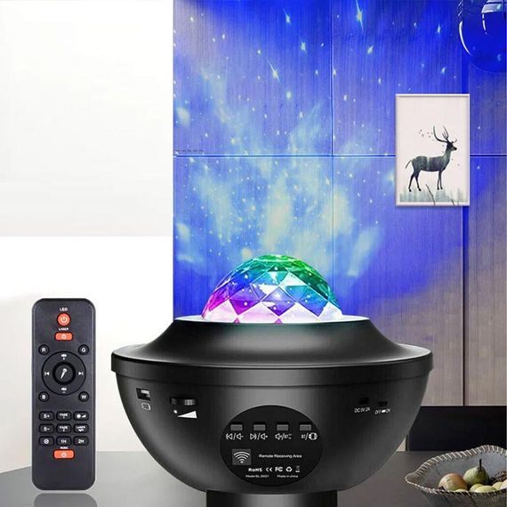 Ночник проектор звездного неба от USB, с колонкой и пультом / Светильник с блютуз колонкой / Ночник в комнату | Зображення 8