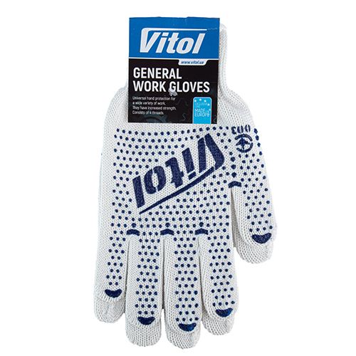 Рукавички трикотажні з ПВХ, ПЛАТИРОВКА, 7 кл., 91 гр. 765  "VITOL" | Зображення 1