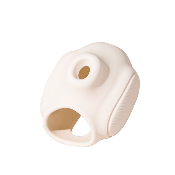 Вібратор 3-в-1 BeYourLover TILLY з вакуумом, додатком, пульсацією та управлінням стисканням, бежевий Sex Aura | Зображення 6