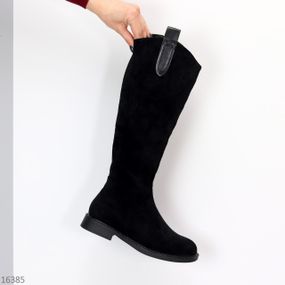 Повсякденні високі чорні замшеві зимові чоботи низький хід 39