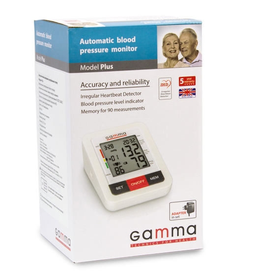 Тонометр Gamma Plus с адаптером на плечо гарантия 5 лет автоматический