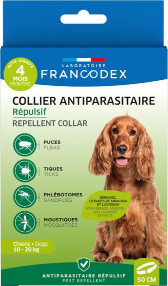 Нашийник від бліх та кліщів для собак Francodex Repellent Collar, 50 см