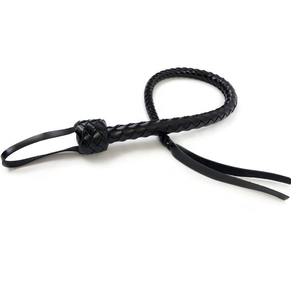 Кнут гибкий Снейк из натуральной кожи Art of Sex - Whip Snake 80 см, Чорний | Зображення 3