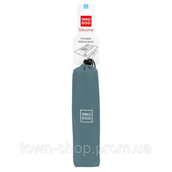 Миска складная WAUDOG Silicone, 385х230х50 мм серый