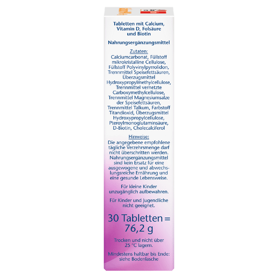 Доппельгерц Кальцій 900 + Д3 + Біотин + Фолієва кислота Doppelherz Calcium 900 + D3 + Biotin + Folsäure | Зображення 3