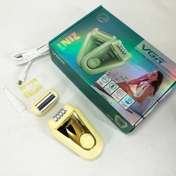 Акумуляторна жіноча електробритва, Епілятор електробритва для ніг, Епілятор-бритва 3в1 CW-57 | Зображення 8