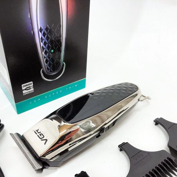 Бездротова акумуляторна машинка для стрижки триммер VGR V-093 з насадками | Зображення 6