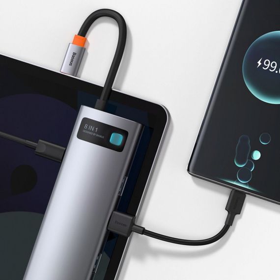USB-Хаб Baseus Metal Gleam Series 8-in-1 Type-C | Зображення 2