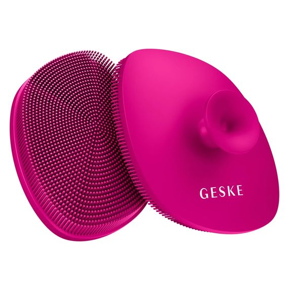 Щітка для обличчя GESKE Facial Brush 4в1 з тримачем white, Малиновий | Зображення 5