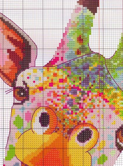 Набор для вышивания по нанесённой на канву схеме "Giraffe" .  AIDA 14CT printed, 28*41 см | Зображення 4