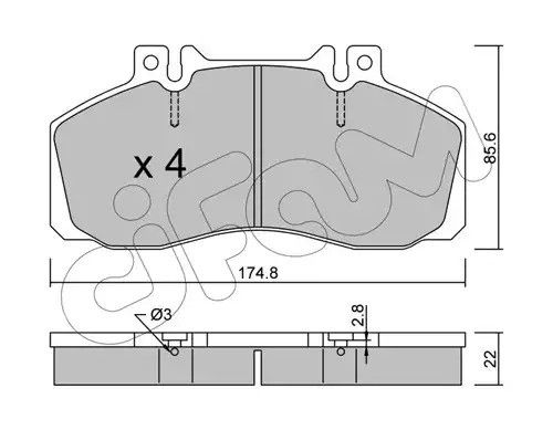 Колодки гальмівні W905/T2-W667/W668/W669/W670 (85-13), CIFAM (8222670) | Зображення 3