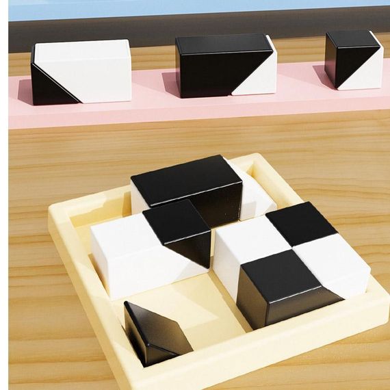 Настільна інтерактивна гра Ummi ME-149 Hidden Black and White Blocks Black / White | Зображення 4