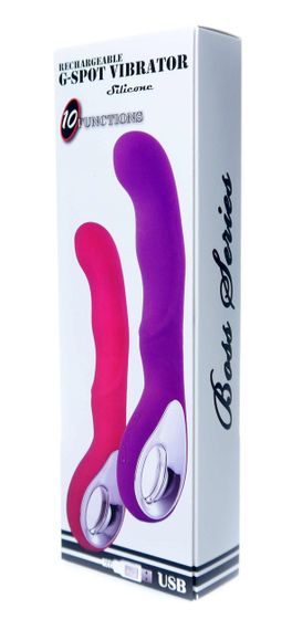 Вибромассажер для точки G Boss Series - Wibrator G-spot 10 functions USB Pink, BS2200054 sexstyle | Зображення 14