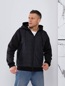 Мужская легкая весенняя куртка-бомбер утепленный VL056 цвет черный, размер 54/56