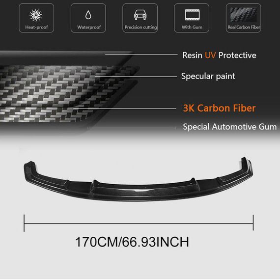 Накладка на передній бампер Lip V1 (для F87 M2, Карбон) для BMW 2 серія F22/23 2014-2021 рр | Зображення 4