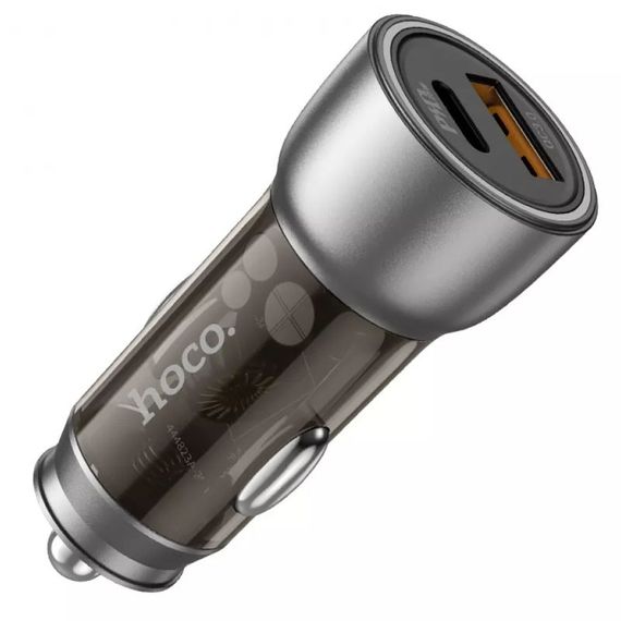 АЗУ Hoco NZ8 Sprinter PD43W+QC3.0 (1USB-A/1C) + кабель Type-C to Lightning Коричневый | Зображення 2