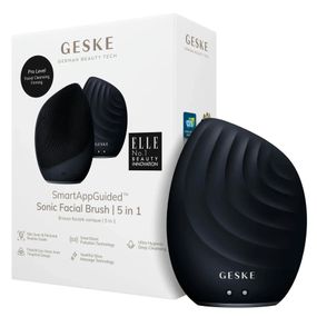 Электронная ультразвуковая щетка для лица GESKE Sonic Facial Brush 5в1 gray, Черный