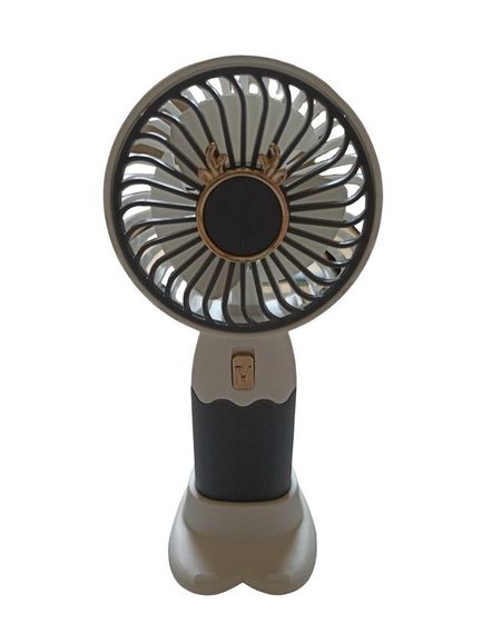 Вентилятор ручний акумуляторний Mini Fan ZB088C з підставкою та USB-зарядкою Сіро-білий