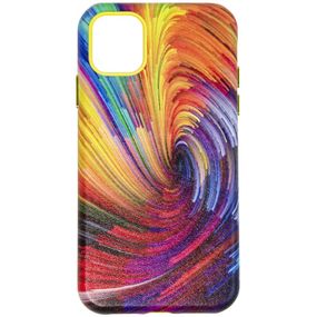 Кожаный чехол Colour Splash для Apple iPhone 12 Pro / 12 (6.1") Искусственная кожа, Orange / Red