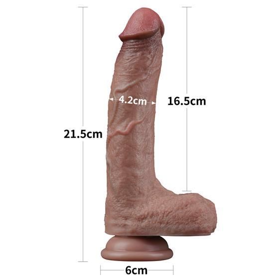 Фалоімітатор - Dual-Layered Silicone Cock 8.5" Brown #2 Sex Aura | Зображення 2
