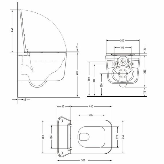 Унитаз подвесной Qtap Gemini безободковый с сиденьем Soft-close QTGEM26W45430 | Зображення 1