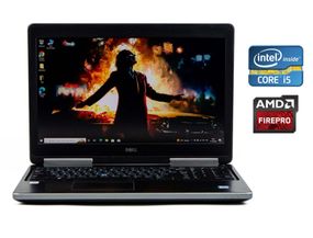 Мобільна робоча станція Б-клас Dell Precision 7510 / 15.6" (1920x1080) IPS / Intel Core i5-6300HQ (4 ядра по 2.3 - 3.2 GHz) / 8 GB DDR4 / 256 GB SSD / AMD FirePro W5170M, 2 GB GDDR5, 128-bit / WebCam б/в