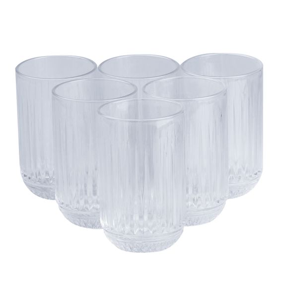 Набір склянок із товстого скла 6 штук по 450 мл прозорий HP4149