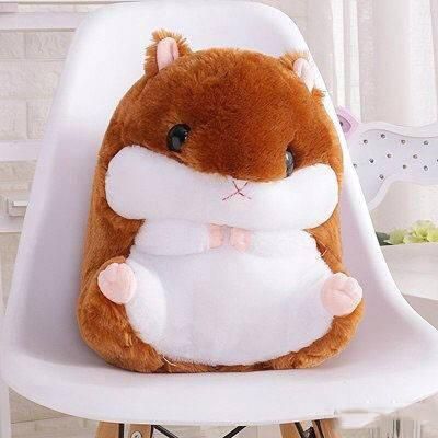 Игрушка-подушка Хомяк с пледом 3 в 1 Коричневый