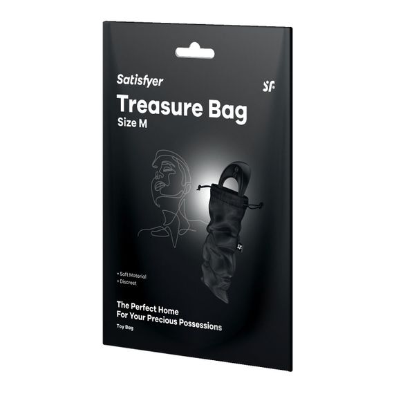 Мішок для секс-іграшок Satisfyer Treasure Bag M, чорний, на шнурку | Зображення 2
