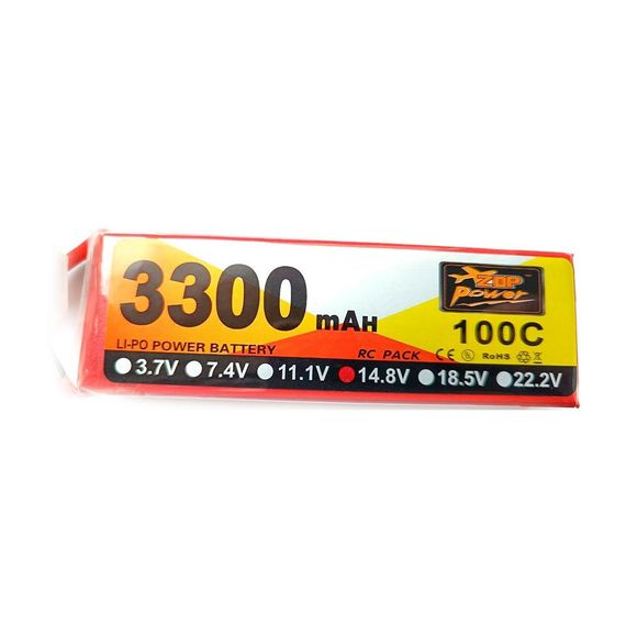 Акумулятор ZOP Power Li-Po 4s 3300 mAh 14.8v 100C коннектор T plug | Зображення 1