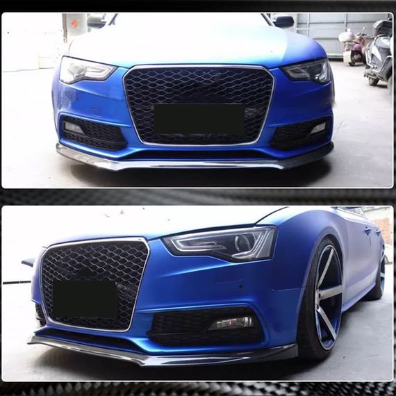 Накладка на передній бампер Lip V1 (для S-Line 2012-2015, Карбон) для Ауди A5 рр | Зображення 3