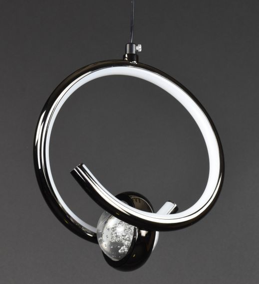 Люстра світлодіодна підвісна LED світильник для квартири на стелю лед 27908 Чорний 30-150х20х11 см. | Зображення 4