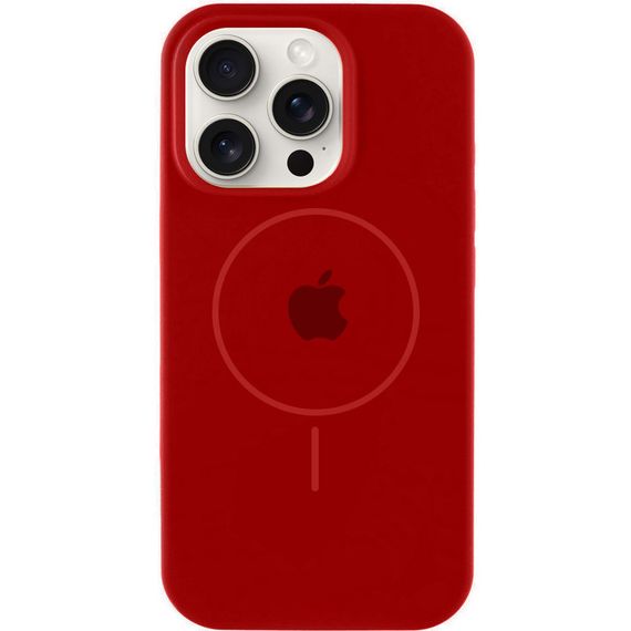 Чохол Silicone Case Full Protective (AA) with MagSafe для Apple iPhone 15 Pro Max (6.7") Червоний / Deep Red