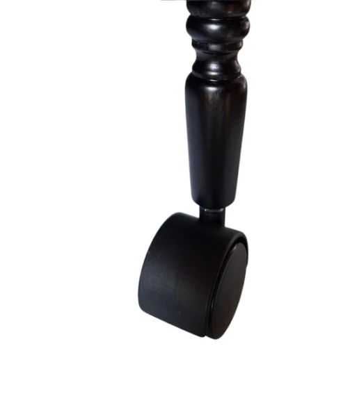 Столик сервірувальний на коліщатках дерев'яний чорний Onder Mebli 122832K з підставкою для вина | Зображення 4