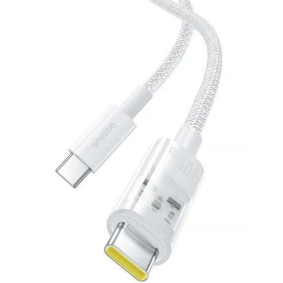 Дата кабель Baseus Gem Fast Charging Type-C to Type-C 100W (2m) (P10373000111-01) Moon White | Зображення 3