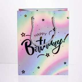 Набір подарункових пакетів з паперу 12 (шт) Happy Birthday 18×10×23 (см) HP-10359-15
