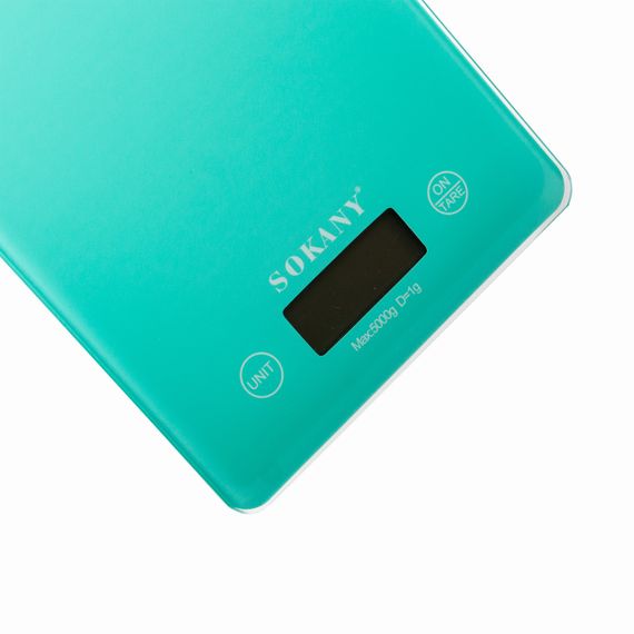 Ваги для кухні Sokany до 5 кг електронні на батарейках Lugi Бірюзовий SK-19027M | Зображення 1