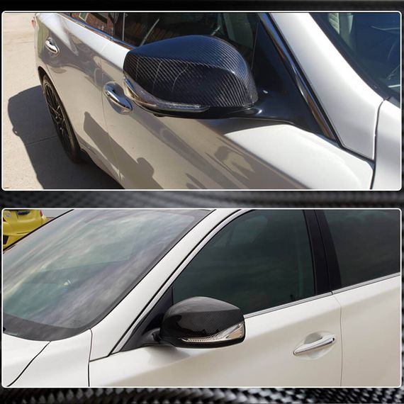 Накладки на Зеркала V1 (Карбон) для Infiniti Q50/Q60 2013-2024 гг | Зображення 2