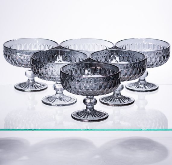 Набор креманок на ножке 6 шт 300 (мл) Серый HP-19-118