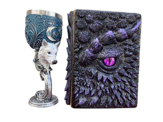 Подарунковий набір Келих 3D Вовк і Блокнот 3D «Око Ілюзій»