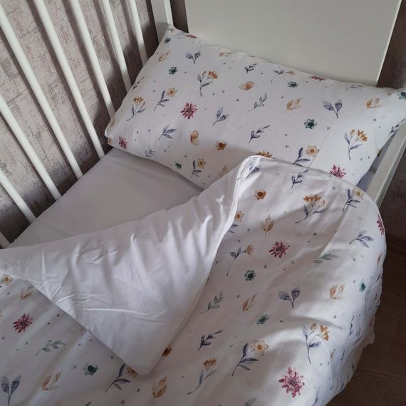 Комплект постільної білизни в ліжечко SoundSleep Flowers муслін дитячий 112х147 см (94101843) | Зображення 8