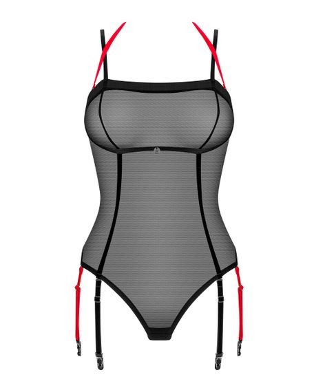 Боді з підв'язками для панчох Obsessive Glandez Чорне M/L | Зображення 4