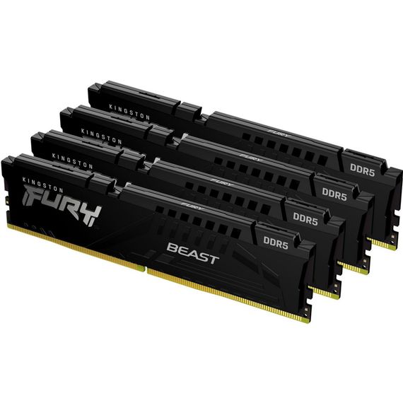 Модуль памяти для компьютера DDR5 128GB (4x32GB) 5600 MHz Beast Black XMP Kingston Fury (ex.HyperX) (KF556C40BBK4-128) | Зображення 1
